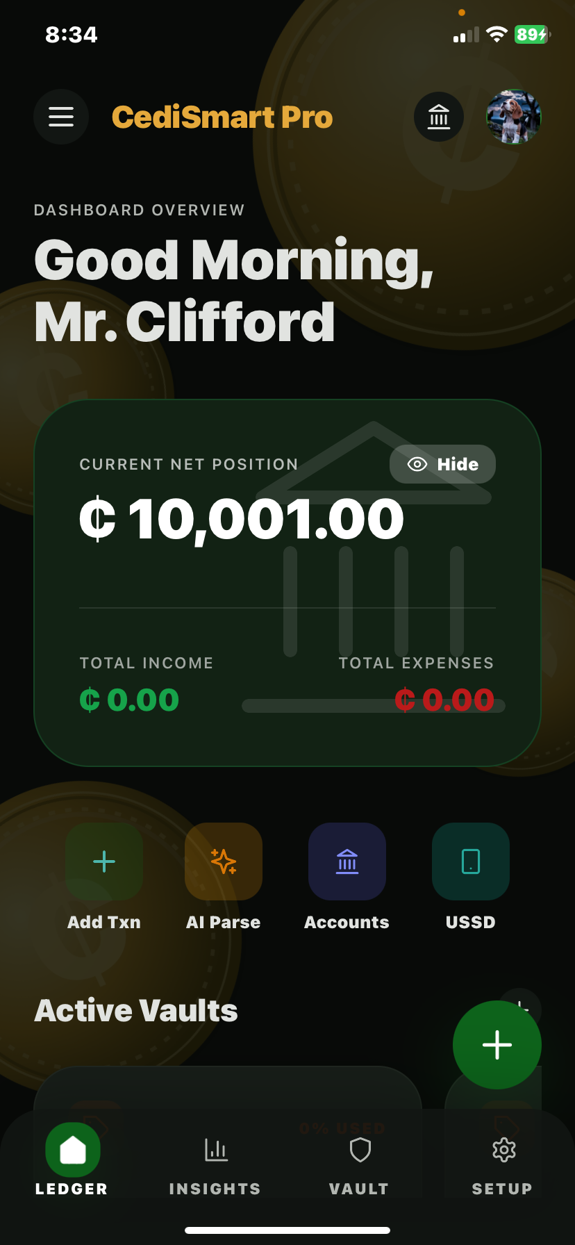CediSmart Dashboard - Net Worth & Spending Overview